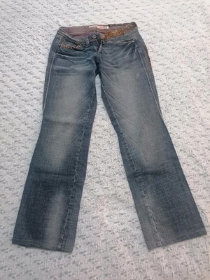 Rossodisera jeans size 42 (S) low waist with leather details