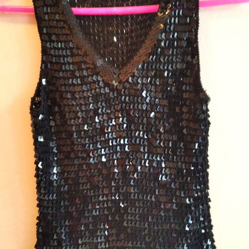 Black sequin top like new, size small