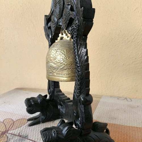Wooden Gong Bell used, carved, Chinese