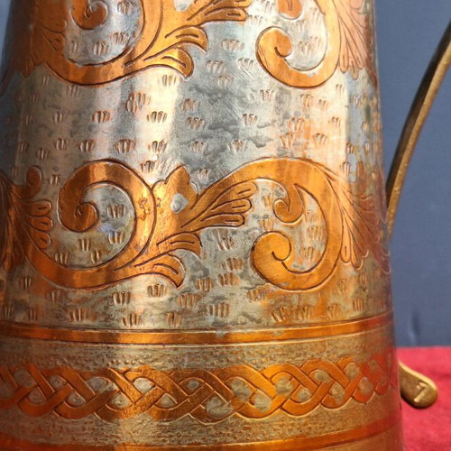 Copper jug used, folk art collectible