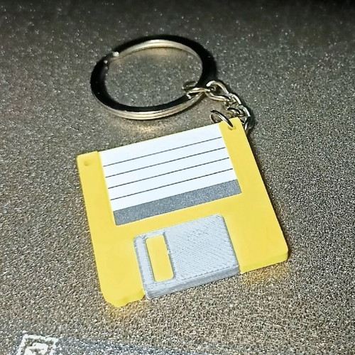 Floppy Disk Keychain with NFC Tag like new, retro tech keychain