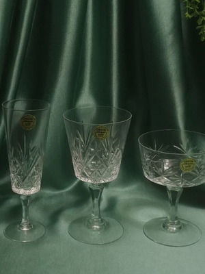 Cristal D'Arques Chantilly Taille Beaugency glasses new, set of 18