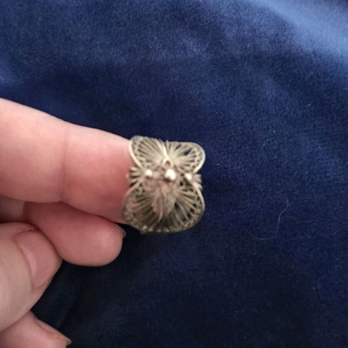 Handmade 925 ring used, openable, 1970s style