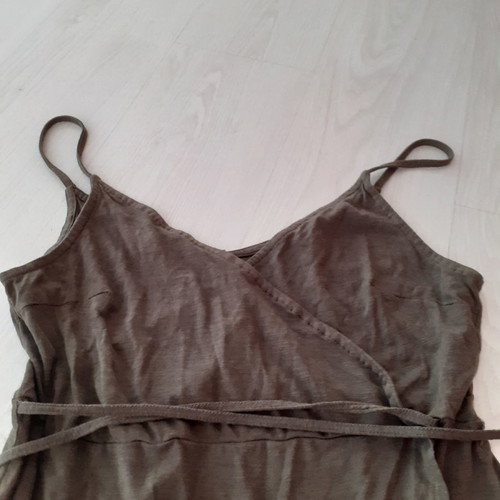 H&M dress used, khaki, medium size with waist cord