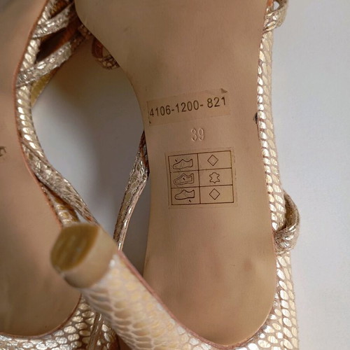 Mario Ponti leather sandals used, gold, size 39