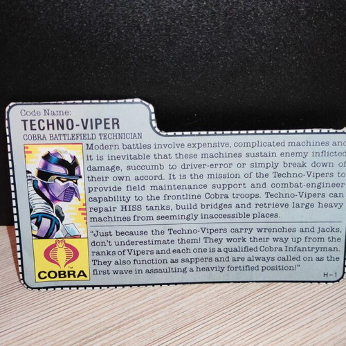G.I.JOE Techno Viper (v1) 1987 action figure used, complete with accessories