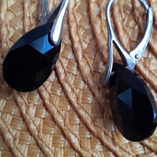 Silver 925 earrings with onyx set of 2 pairs like new