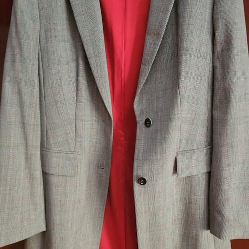 Escada women's coat used, gray and red, size XL