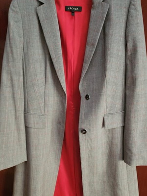 Escada women's coat used, gray and red, size XL