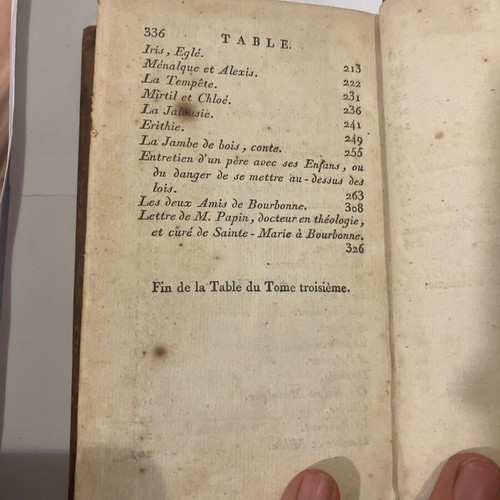 French books 3 volumes used, OEUVRES COMPLETES DE SALOMON GESSNER 1807