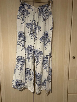 Linen pants with pattern like new, size L