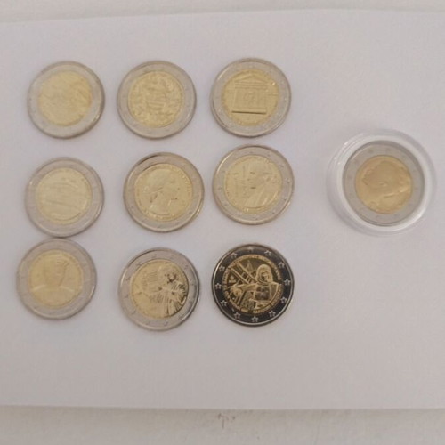 Greek coins new, 9 pieces and one commemorative gift