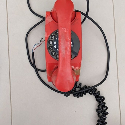 Safnat Milano vintage telephone used, bakelite turquoise 1979