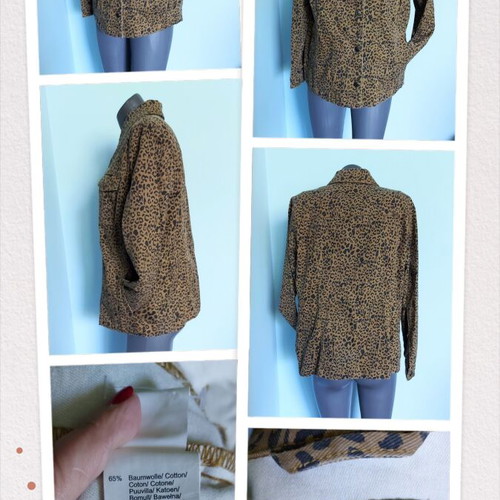 Bpc Selection Leopard Print Denim Jacket like new, sizes XXL-4XL