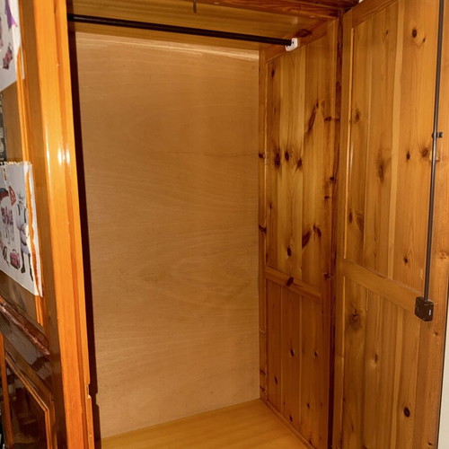 Wooden wardrobe and mirror set like new