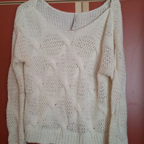 Knitted sweater like new, white, size S