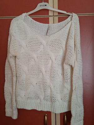 Knitted sweater like new, white, size S