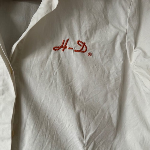 HARLEY-DAVIDSON, No, L, women's shirt, white elastic fabric, three-quarter sleeve.