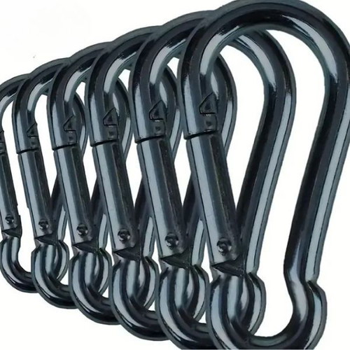 Black aluminum carabiner 4.7cm new