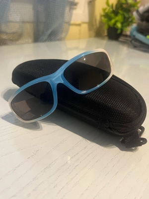 Children's sunglasses like new, blue, with case