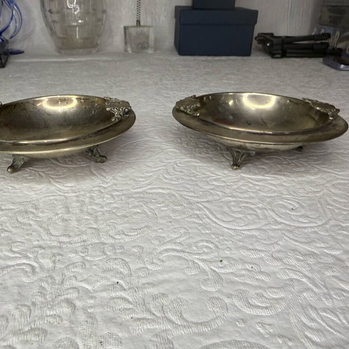 Silver 925 ashtrays used, set of 2