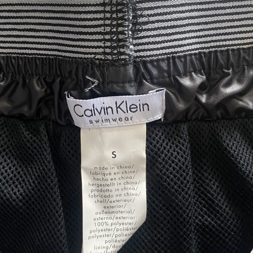Calvin Klein Small men's swim shorts black with silver and double waistband new