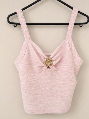Woman’s blouse new, size medium, pink and gold