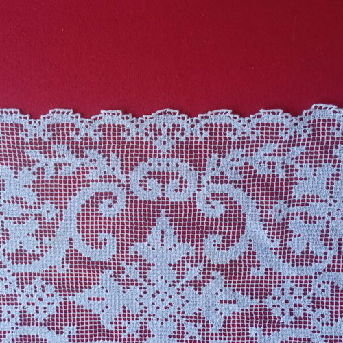 Filet lace handmade vintage table runner from Tinos 1950s