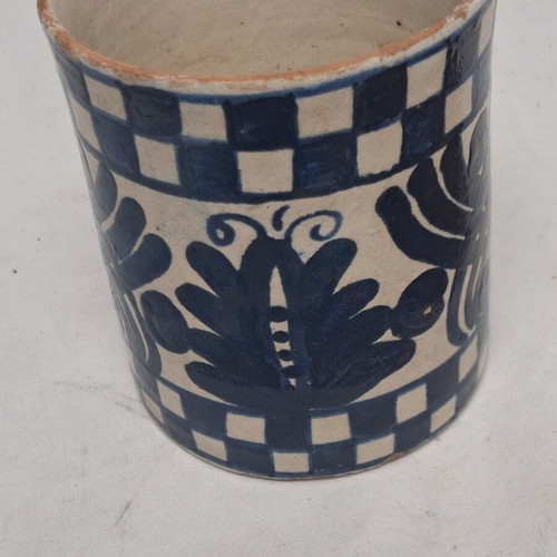 Transylvanian Ceramic Set used, cup and plate, cobalt blue, late 19th century