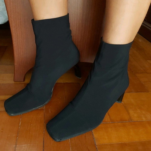 Black sock boots like new, size 38, heel 8.5 cm