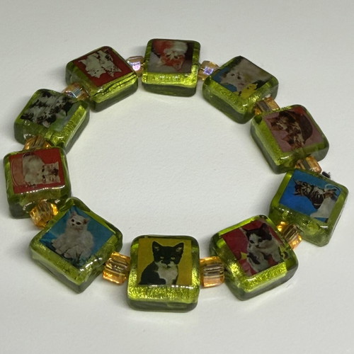 Handmade Y2K Bracelet with Cats new