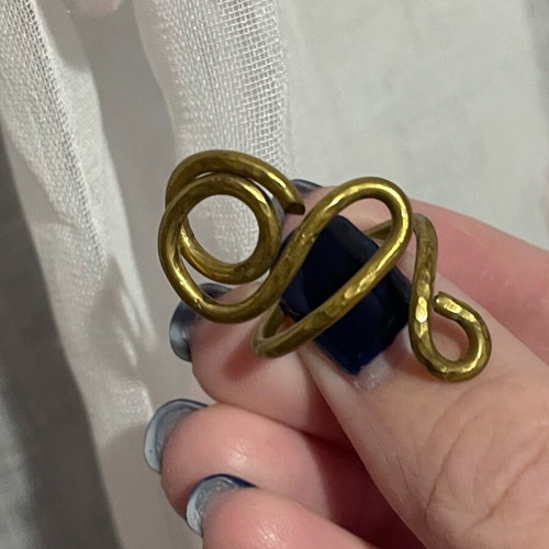 Gold-plated women's ring used, size 55-56, gold color