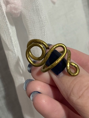 Gold-plated women's ring used, size 55-56, gold color