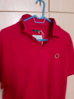 Berto Lucci Red Blouse New with Gold Details