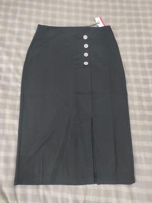 Midi black skirt new with silver buttons