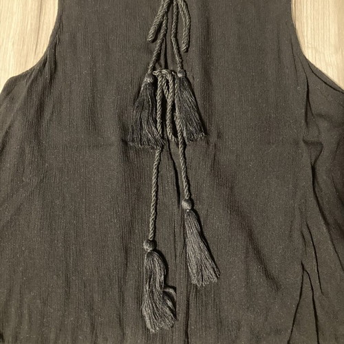 A.L.E. sleeveless black blouse with back ties