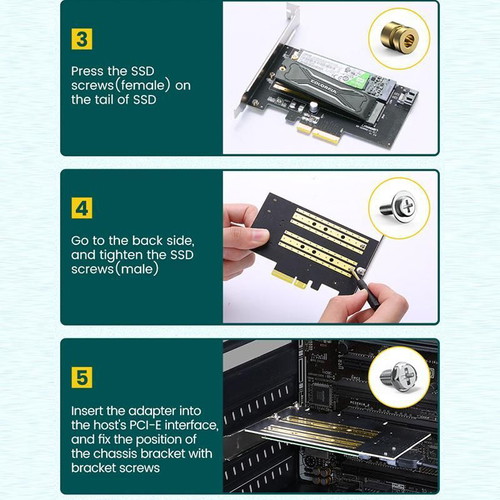 Ugreen PCIe 3.0 x4 expansion card adapter for SSD M.2 M-Key and B-Key new