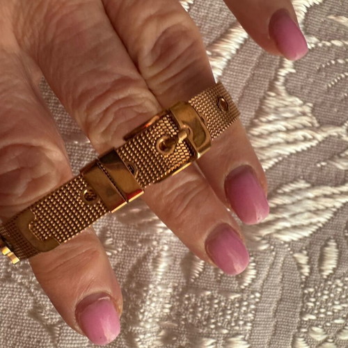 Steel bracelets in gold color like new, set of two