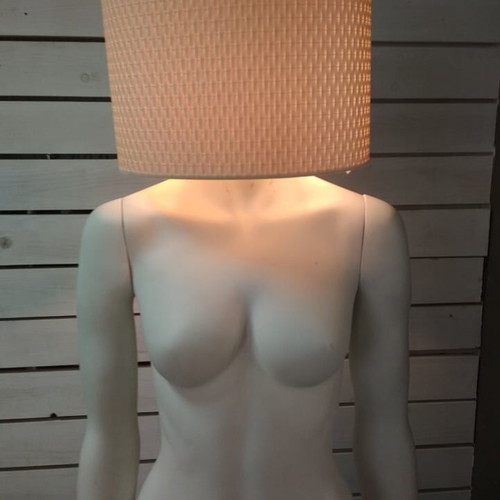 Floor lamp like new, decorative mannequin model