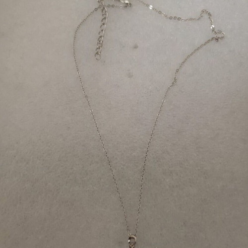 Pendant with blue crystal and silver chain like new