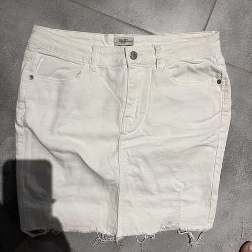 Mini denim skirt white, like new, size M 38 10