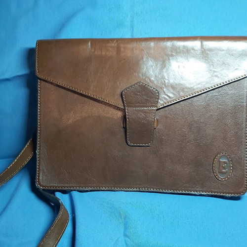 Leather envelope bag used, women's shoulder brown