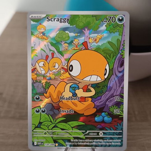 Scraggy Illustration Rare (IR) White Flare Pokémon TCG near mint