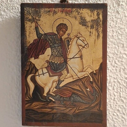 Wooden Saint George Icon used