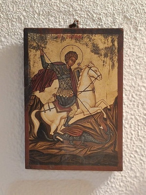 Wooden Saint George Icon used