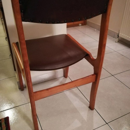 Living room chairs used, set of 3, leatherette