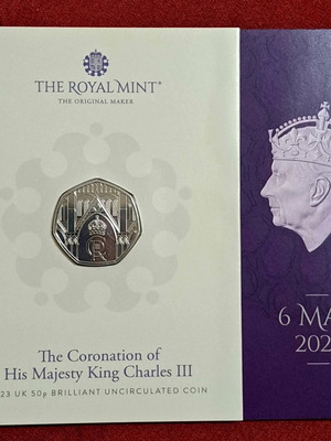 Brilliant 50 Pence Coin Coronation Charles III 2023 Uncirculated