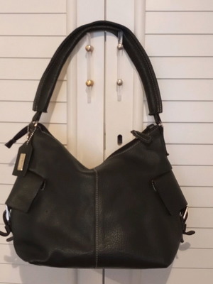 Thiros shoulder bag used, genuine leather, black