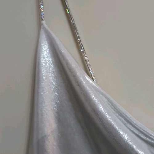 Mini dress silver metallic evening like new