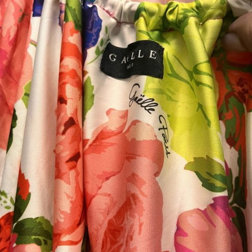 Gaelle Paris dress colorful silk used with open back